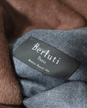 Berluti by Sartori Double Breasted Brown Baby Lama Hair Coat
