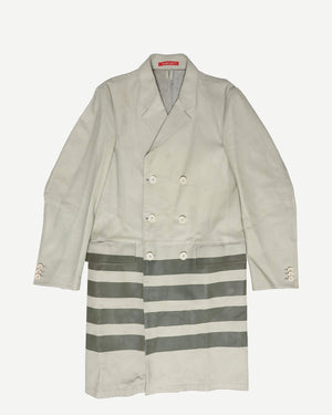 Helmut Lang FW97 Leather Resin Stripe Coat