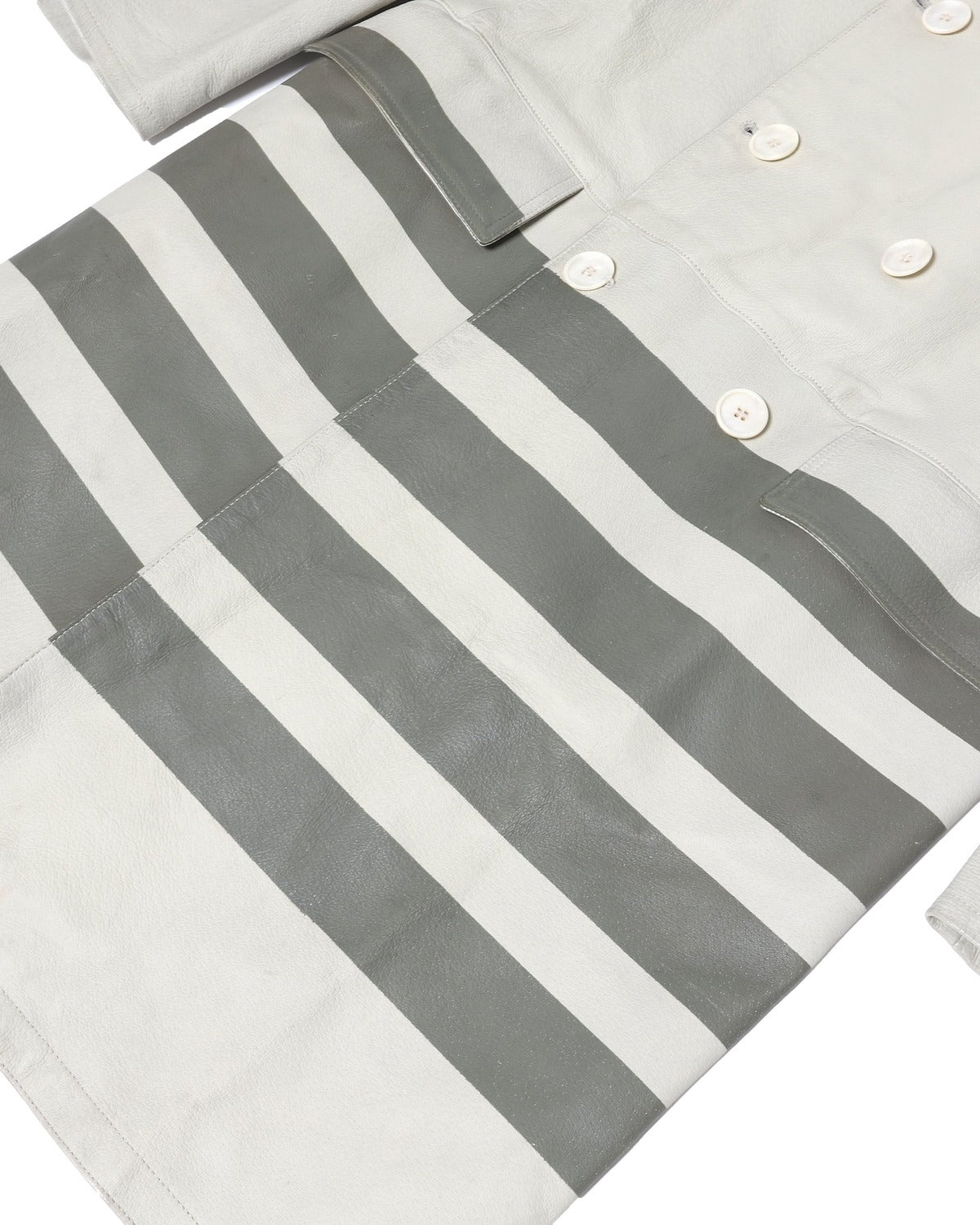 Helmut Lang FW97 Leather Resin Stripe Coat