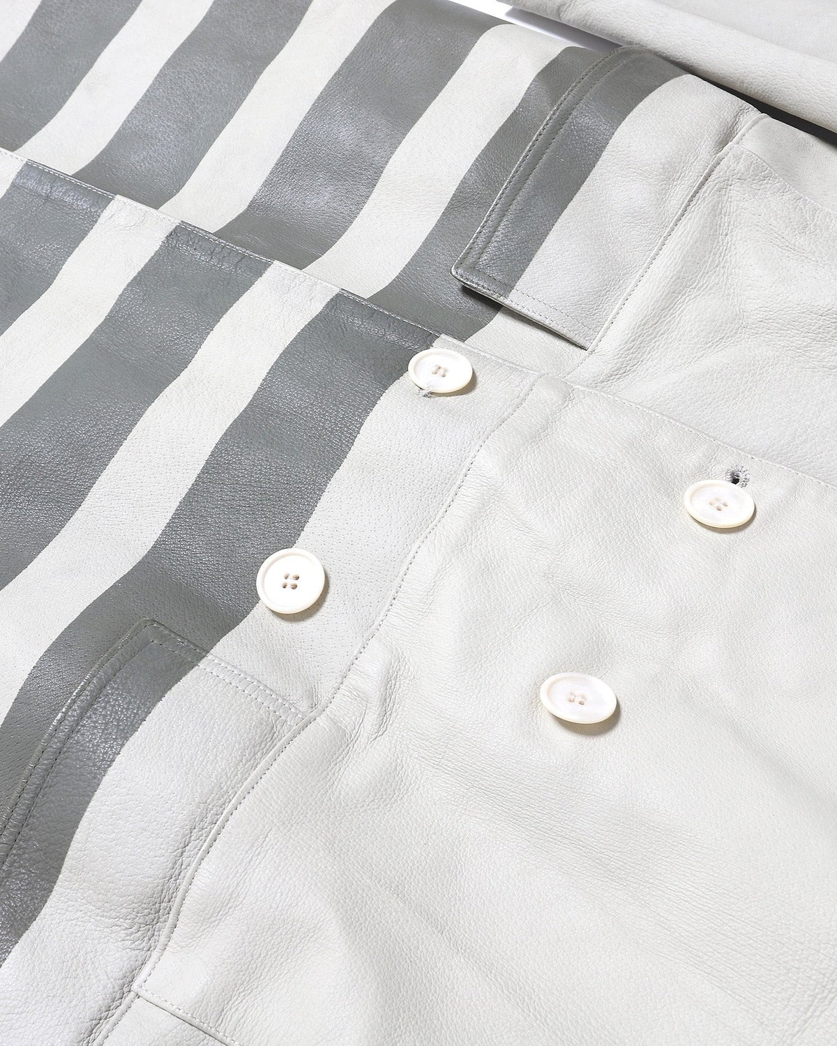 Helmut Lang FW97 Leather Resin Stripe Coat