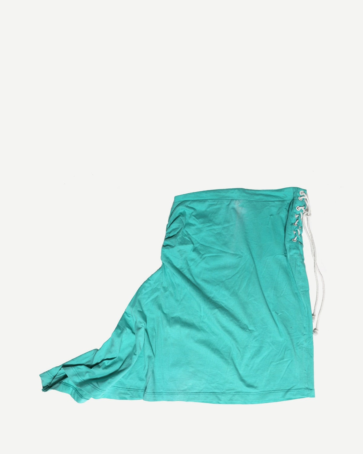 Thierry Mugler 90s Turquoise Lace-Up Skirt