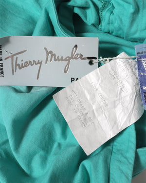 Thierry Mugler 90s Turquoise Lace-Up Skirt