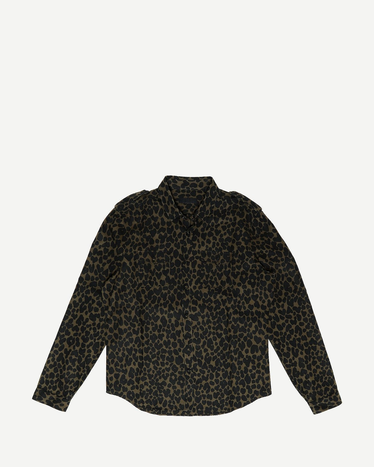 Burberry Prorsum SS14 Military Leo Print Linen Shirt
