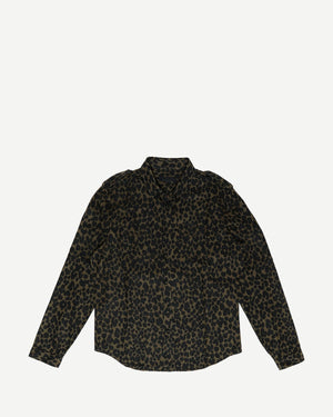 Burberry Prorsum SS14 Military Leo Print Linen Shirt