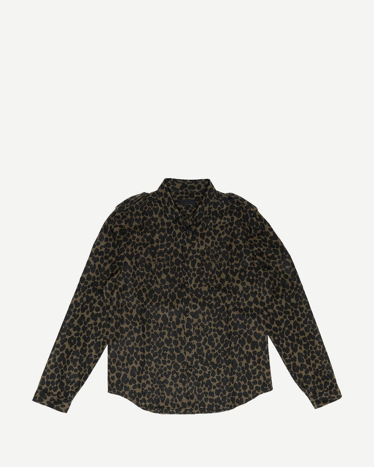Burberry Prorsum SS14 Military Leo Print Linen Shirt