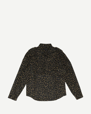 Burberry Prorsum SS14 Military Leo Print Linen Shirt