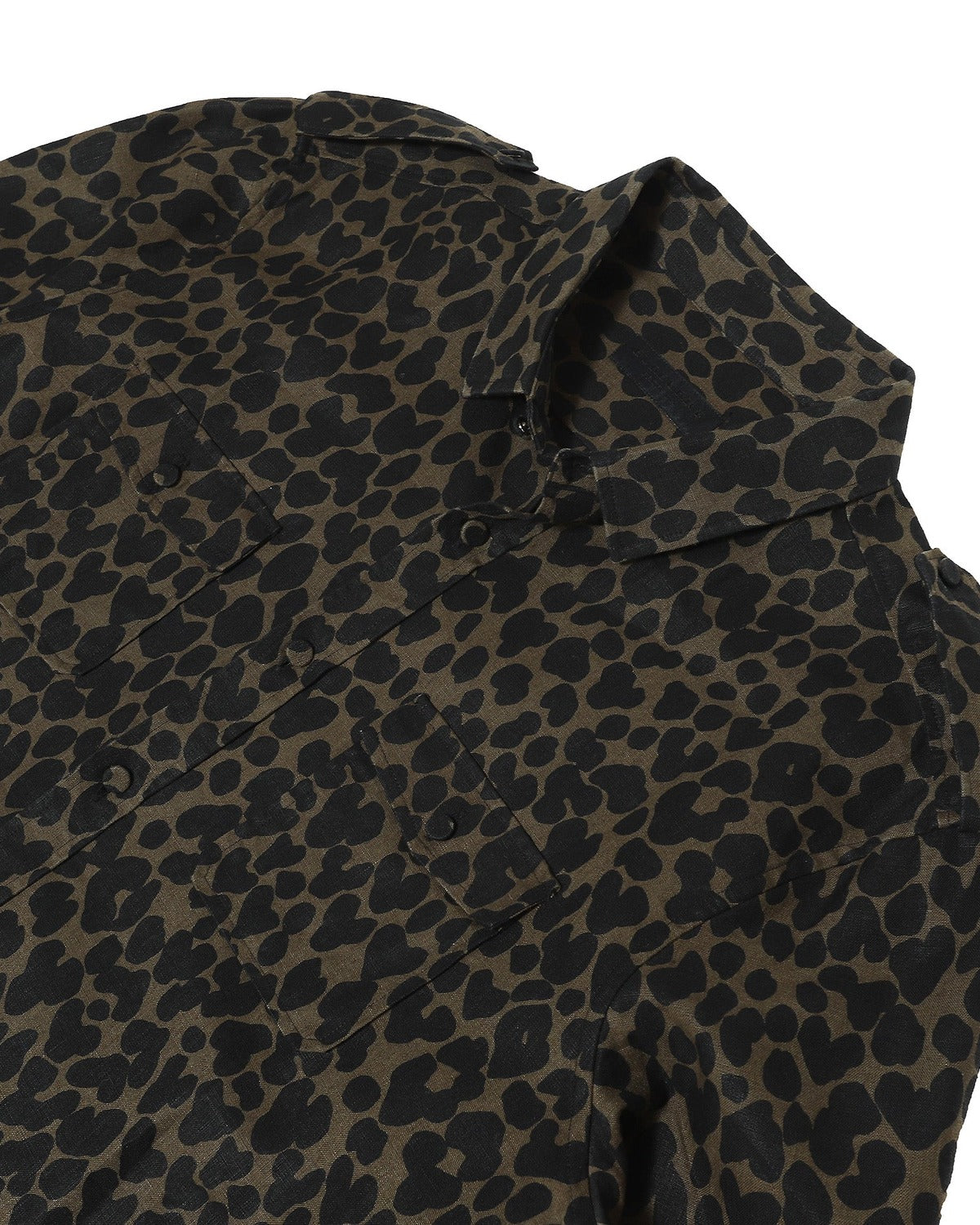 Burberry Prorsum SS14 Military Leo Print Linen Shirt