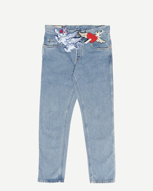 Gucci Pre-FW19 Oversized Applique Pin Denim