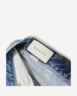 Gucci Pre-FW19 Oversized Applique Pin Denim