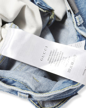 Gucci Pre-FW19 Oversized Applique Pin Denim