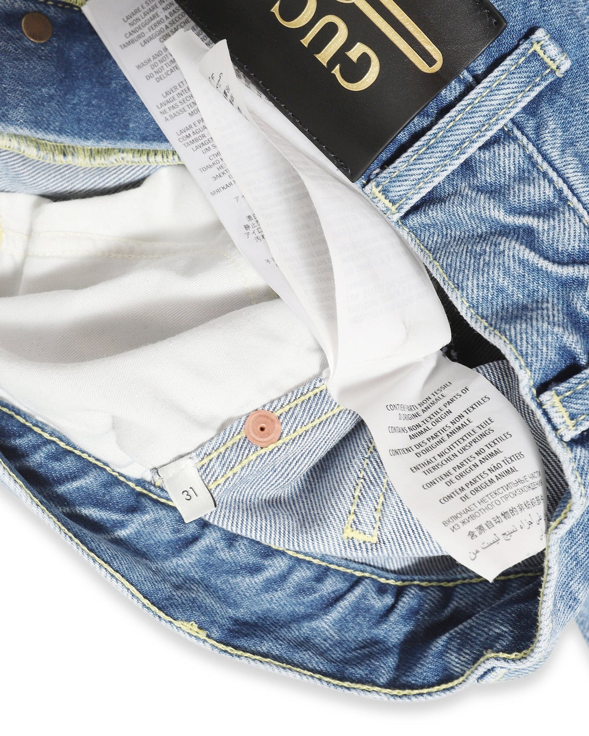 Gucci Pre-FW19 Oversized Applique Pin Denim