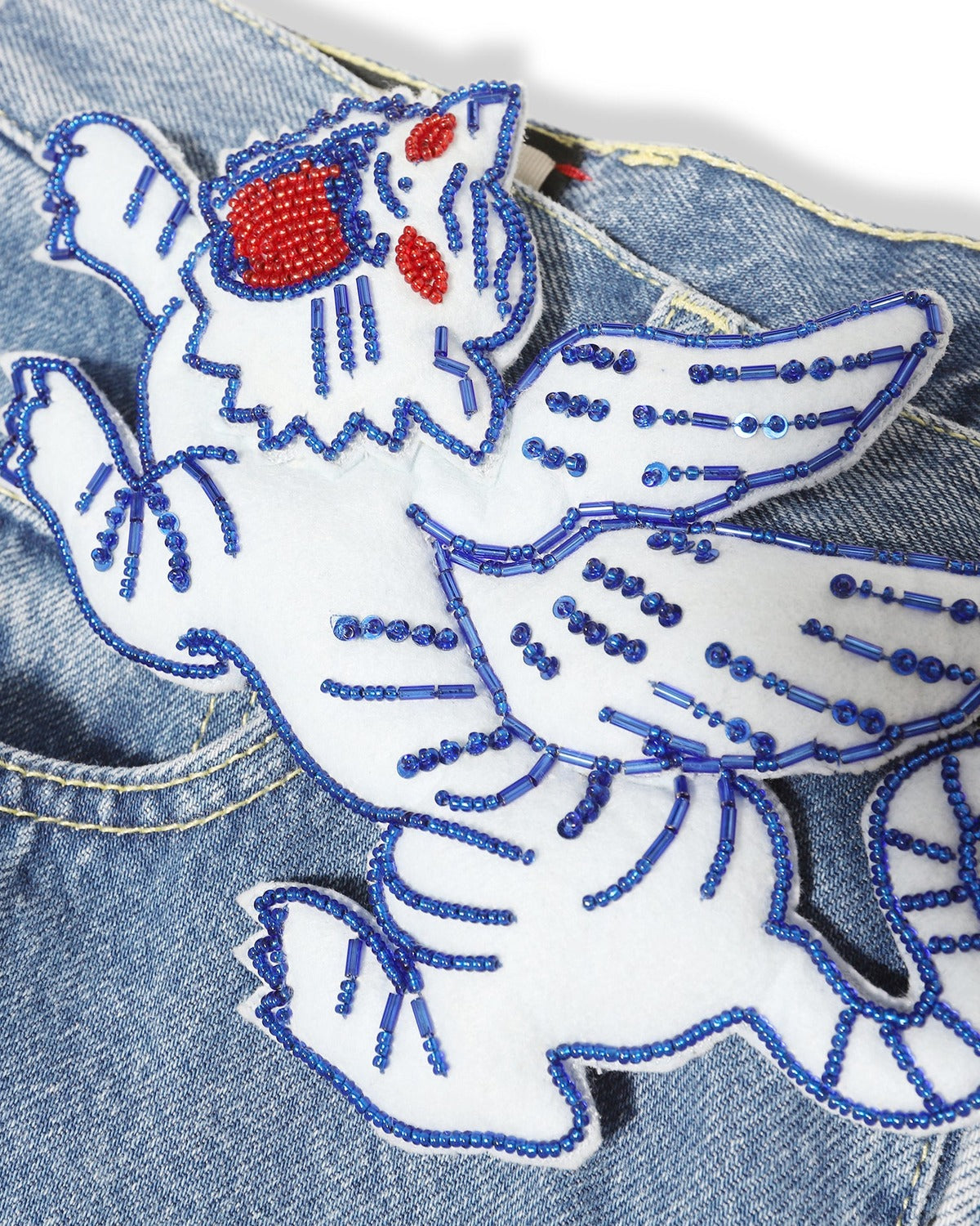 Gucci Pre-FW19 Oversized Applique Pin Denim