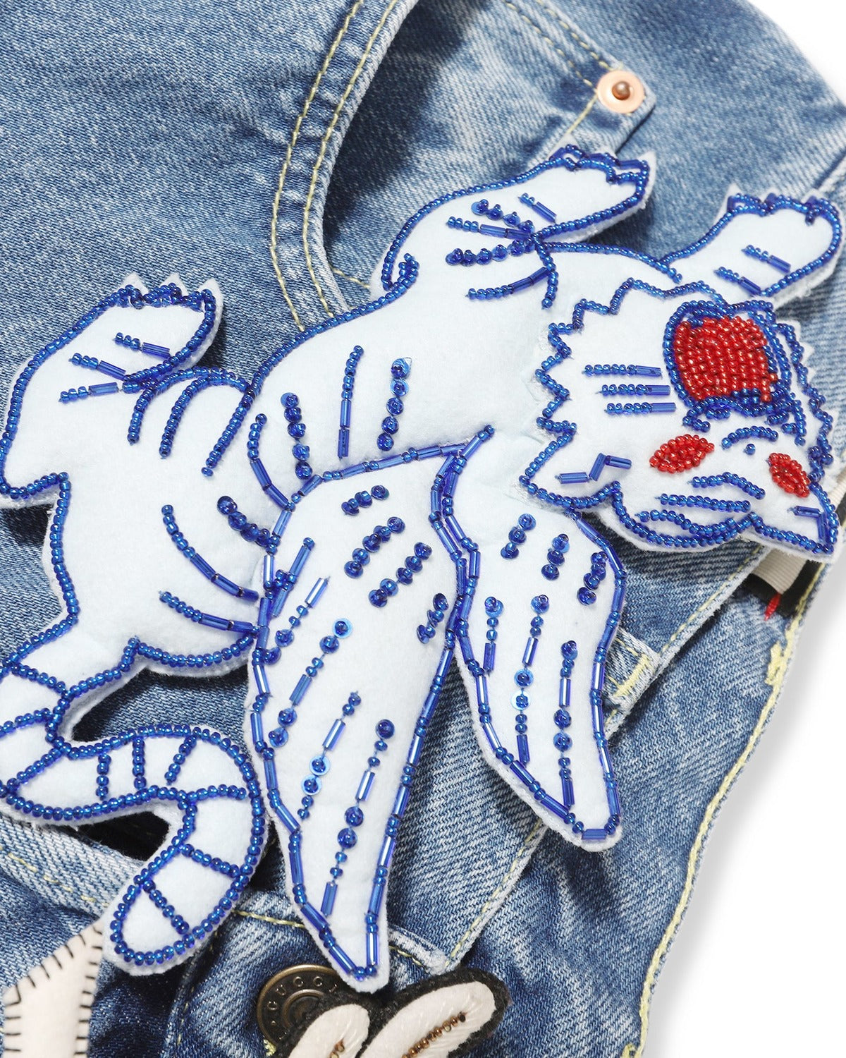 Gucci Pre-FW19 Oversized Applique Pin Denim