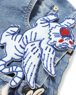 Gucci Pre-FW19 Oversized Applique Pin Denim