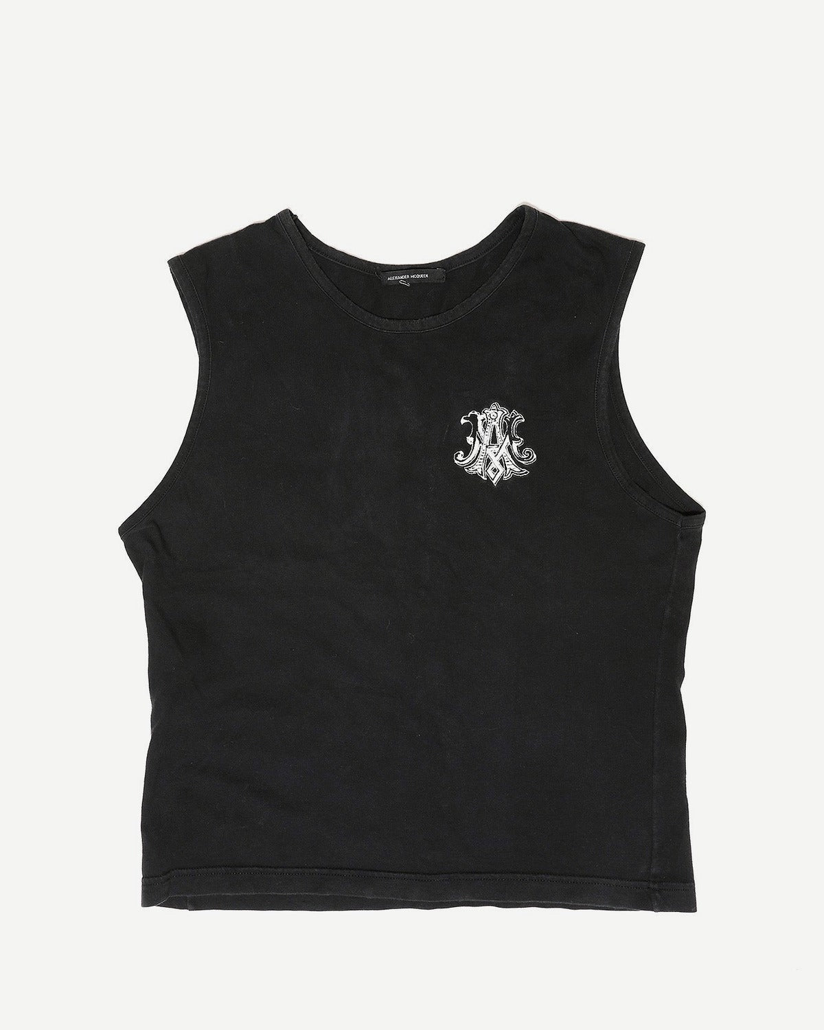 Alexander McQueen SS96 Embroidered Black Tank Top