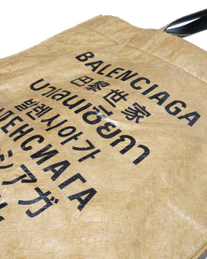 Balenciaga Logo Print Coated Paper Tote Bag