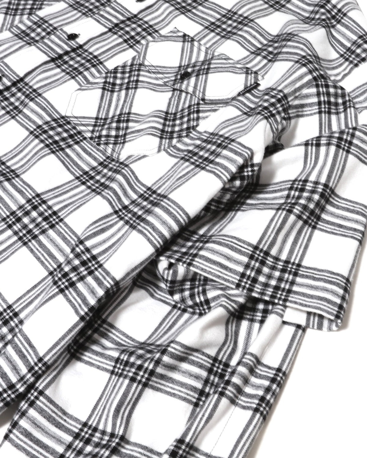 Balenciaga AW18 Oversized Slashed Sleeve Plaid Flannel Shirt