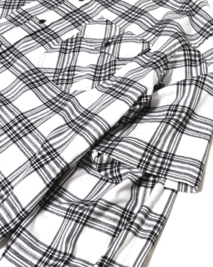 Balenciaga AW18 Oversized Slashed Sleeve Plaid Flannel Shirt