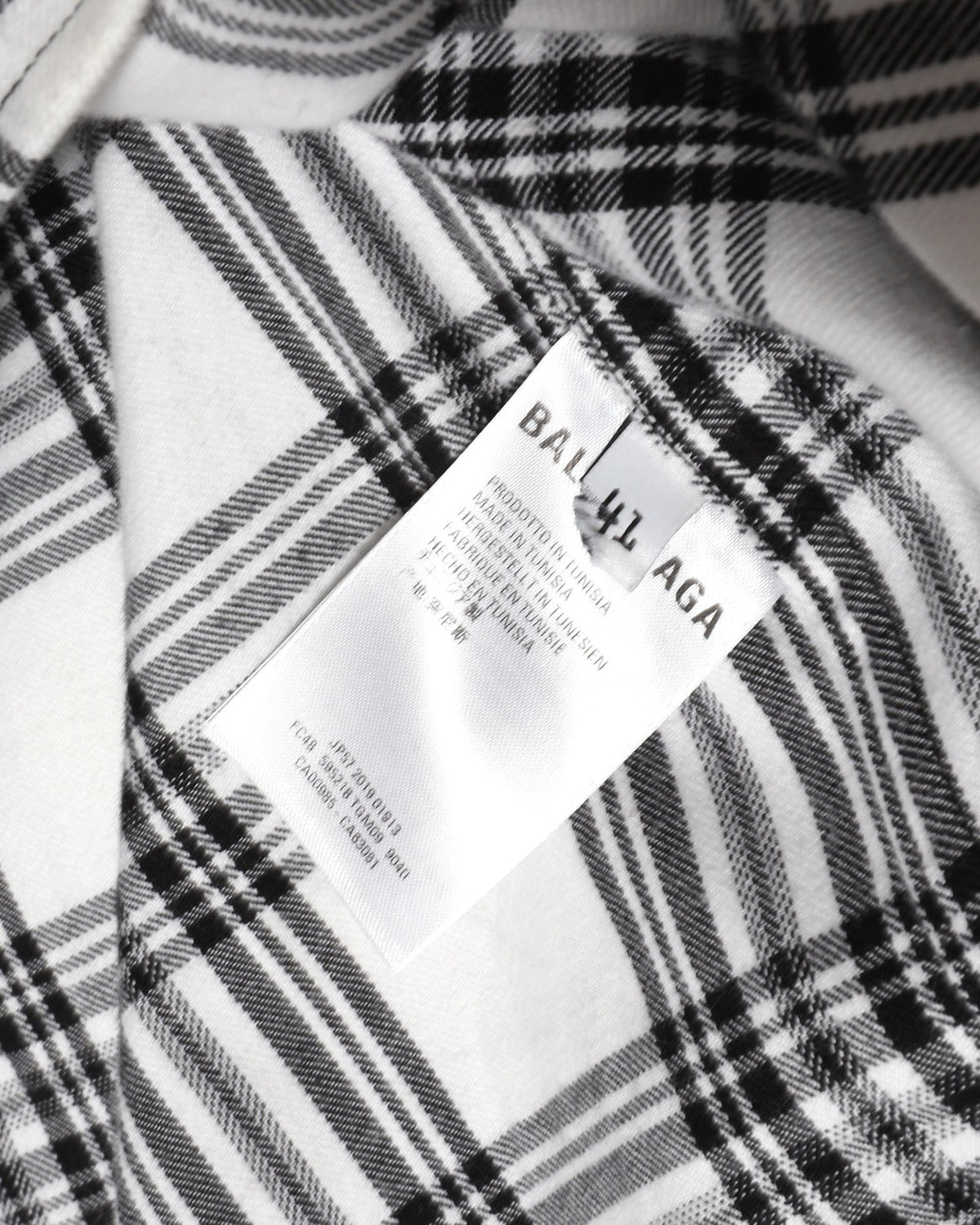 Balenciaga AW18 Oversized Slashed Sleeve Plaid Flannel Shirt
