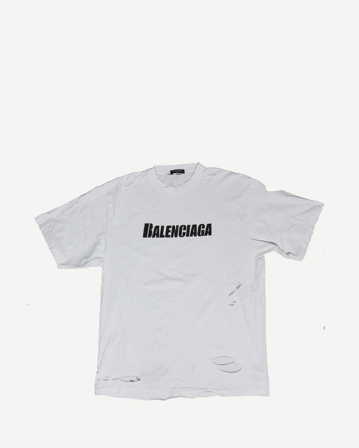 Balenciaga SS21 Destroyed Oversized Logo T-Shirt