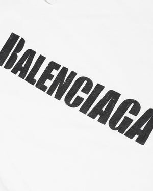 Balenciaga SS21 Destroyed Oversized Logo T-Shirt