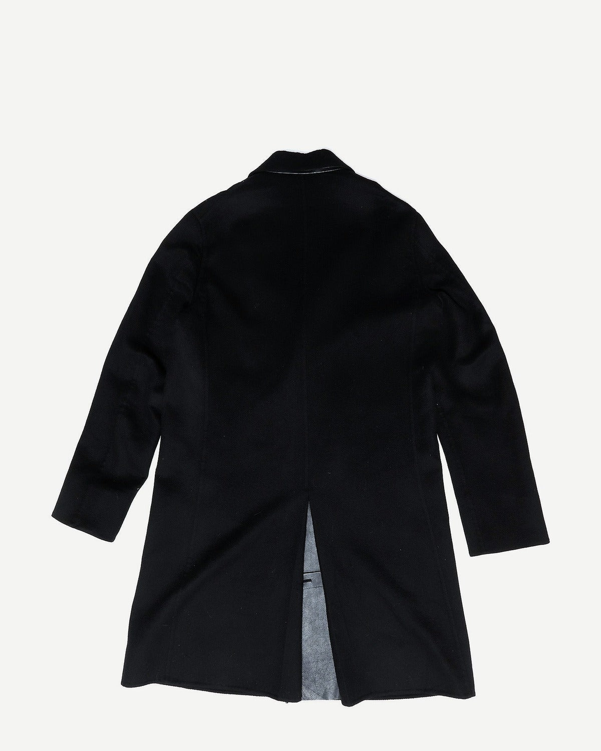 Berluti by Haider Ackermann Leather Lapel Black Coat