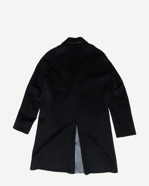 Berluti by Haider Ackermann Leather Lapel Black Coat