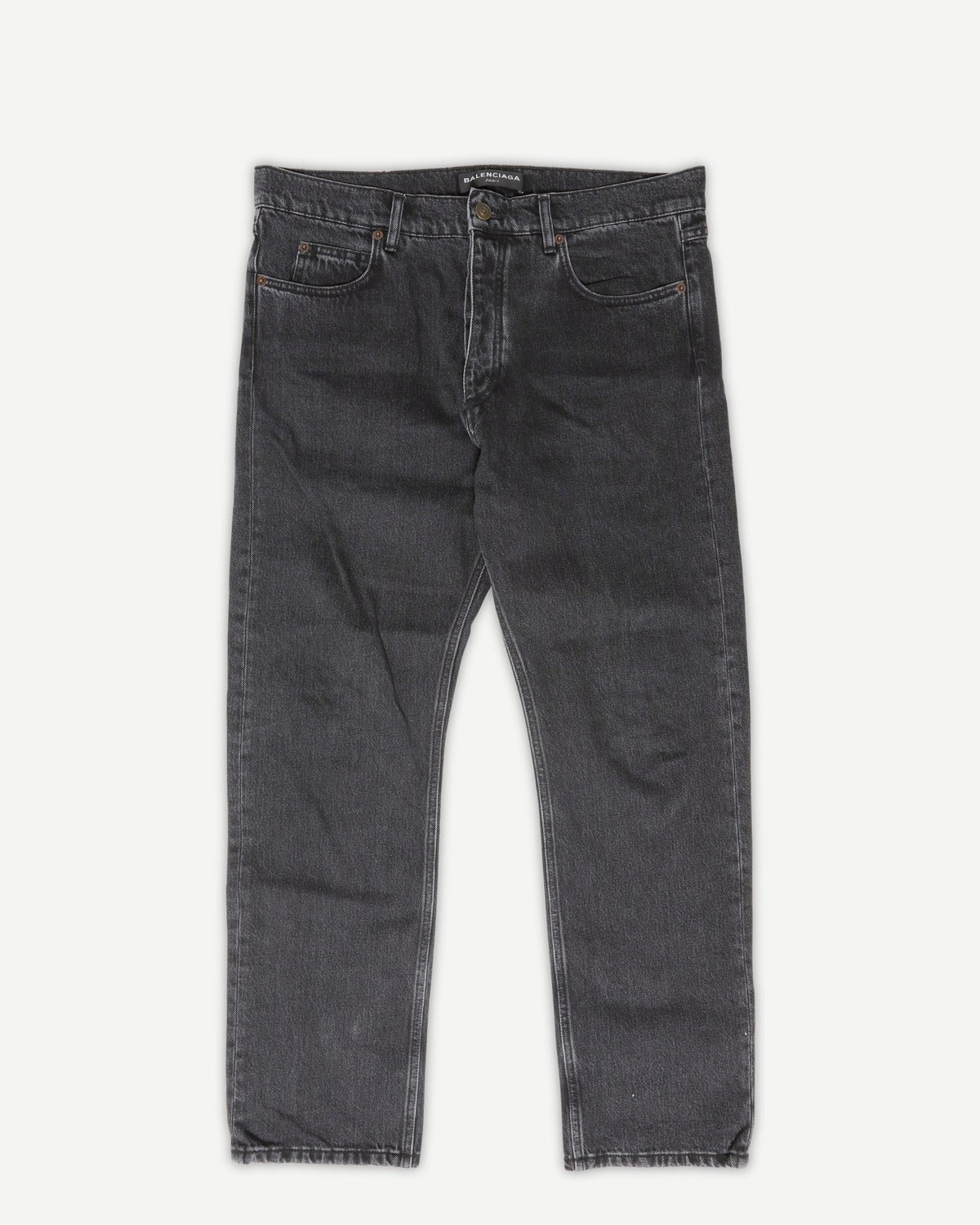 Balenciaga AW16 Washed Black Straight Leg Denim