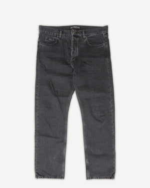 Balenciaga AW16 Washed Black Straight Leg Denim