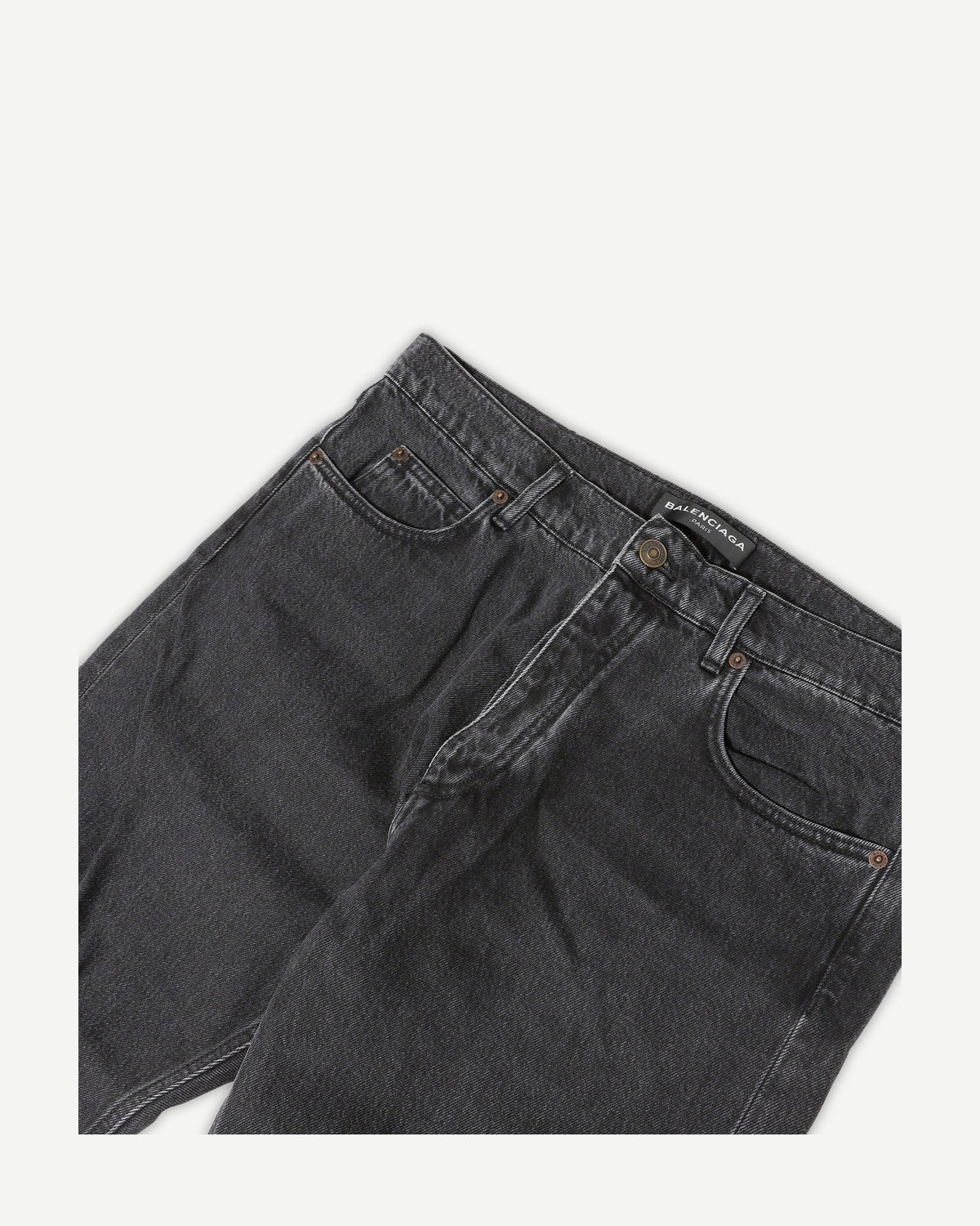 Balenciaga AW16 Washed Black Straight Leg Denim