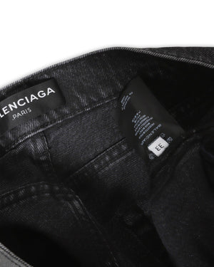 Balenciaga AW16 Washed Black Straight Leg Denim