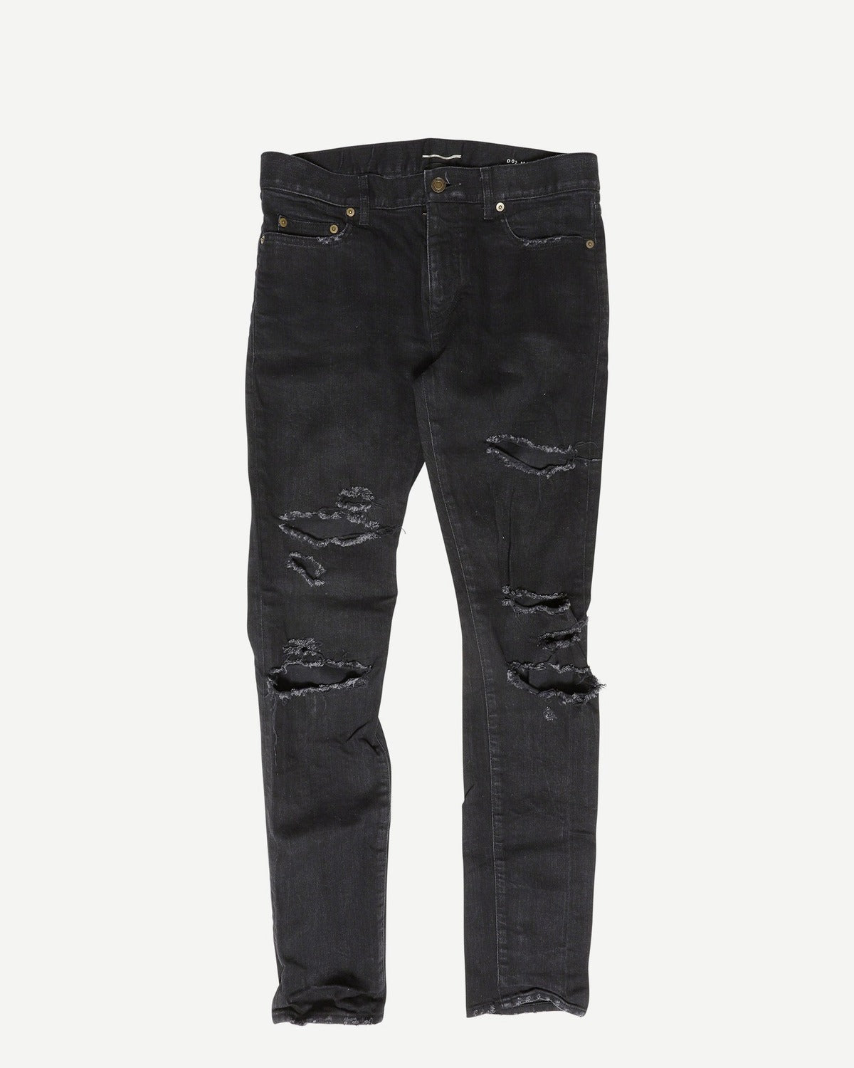 e*様 SAINT LAURENT PARIS エディ期 D02 ブラックデニム Saint Laurent Paris AW15 Black D02 Distressed Denim - Ākaibu Store