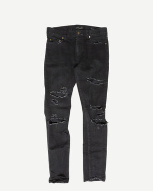 Saint Laurent Paris AW15 Black D02 Distressed Denim
