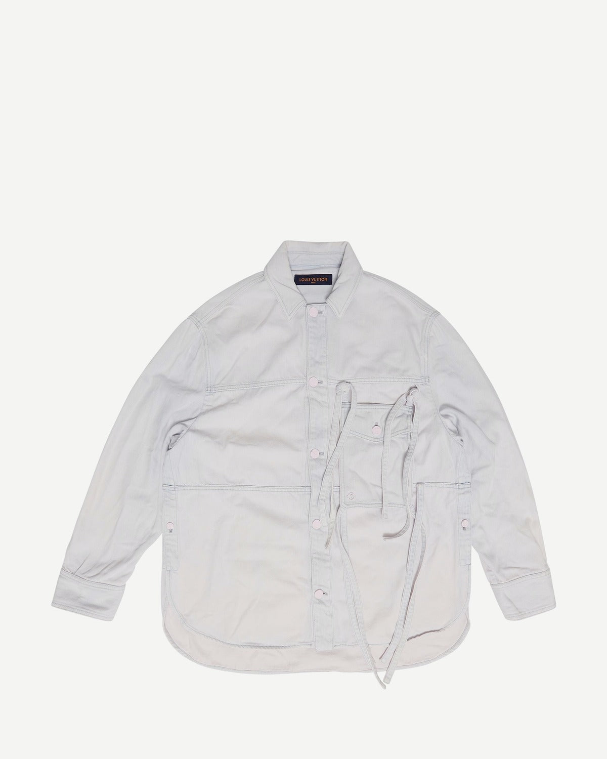 Louis Vuitton SS20 Pink Bleached Oversized Laced Shirt