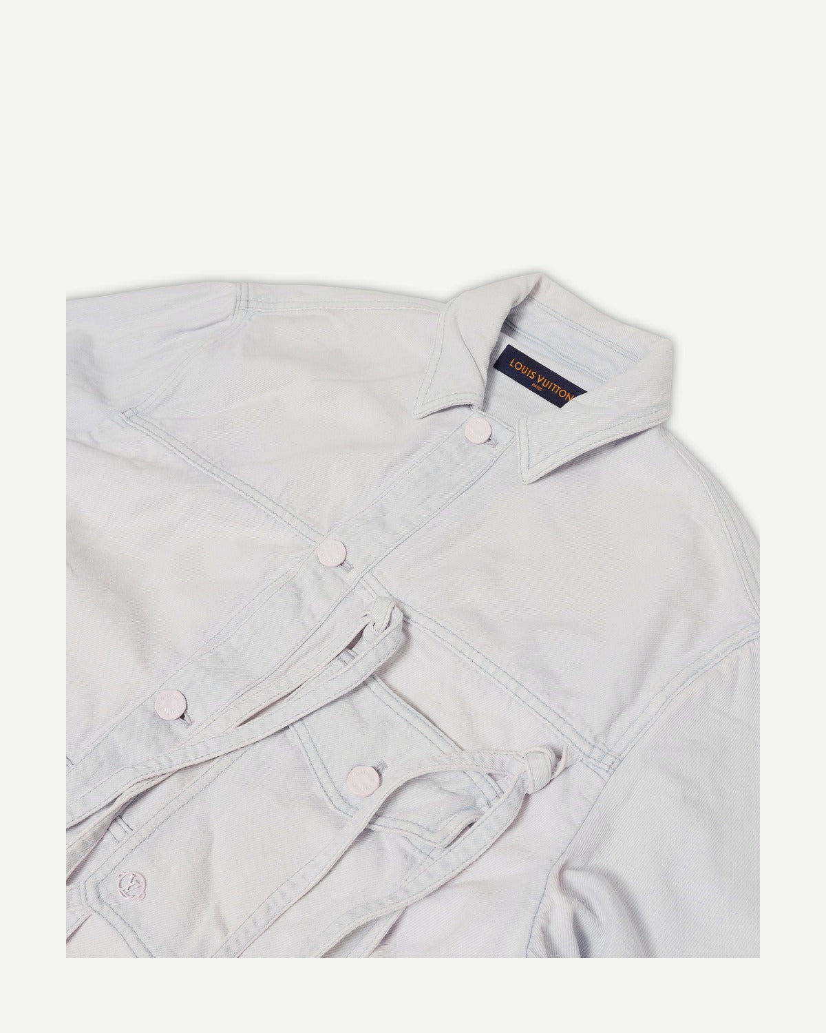 Louis Vuitton SS20 Pink Bleached Oversized Laced Shirt