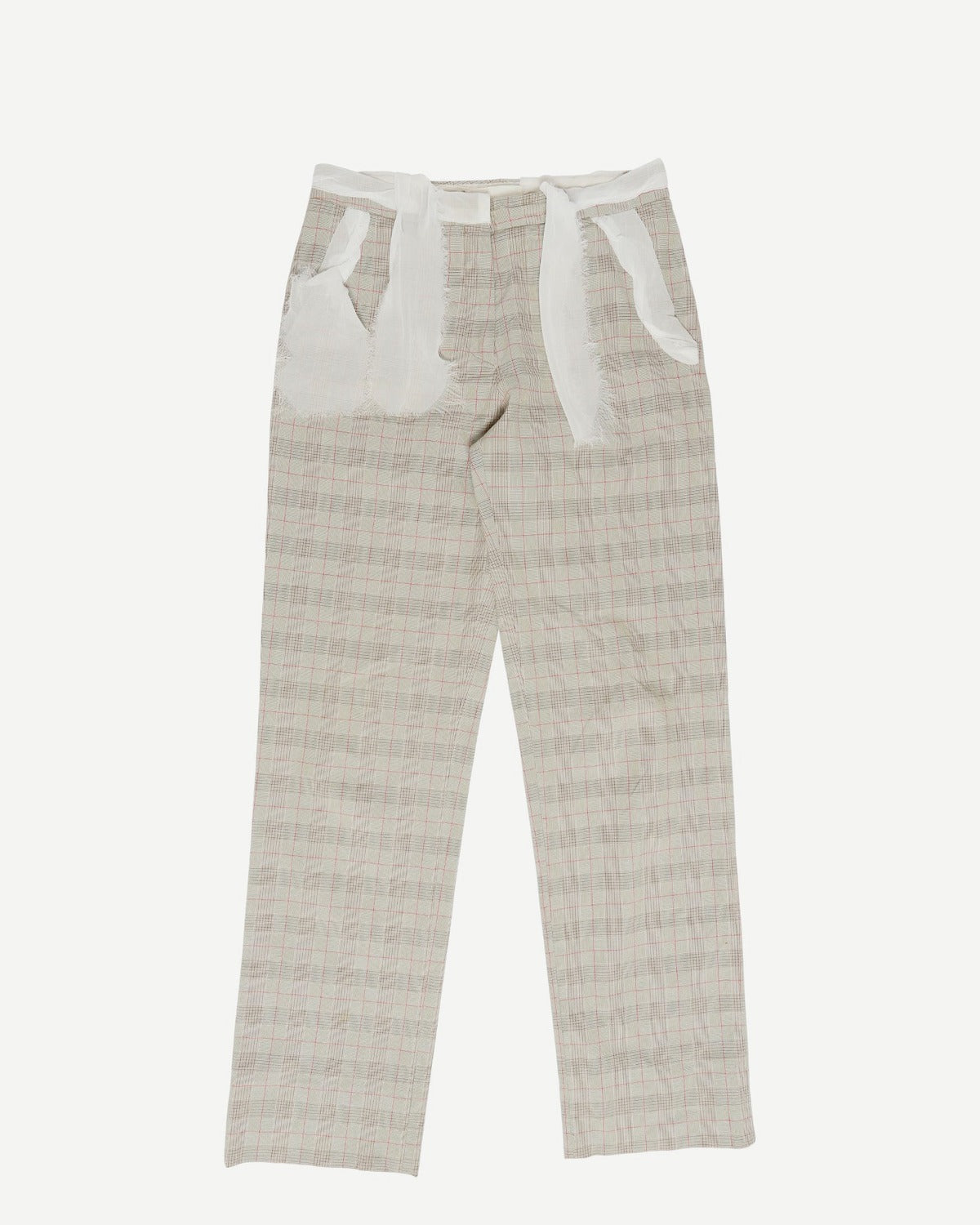 Maison Martin Margiela SS06 Tull Belted Reconstructed Plaid Pants