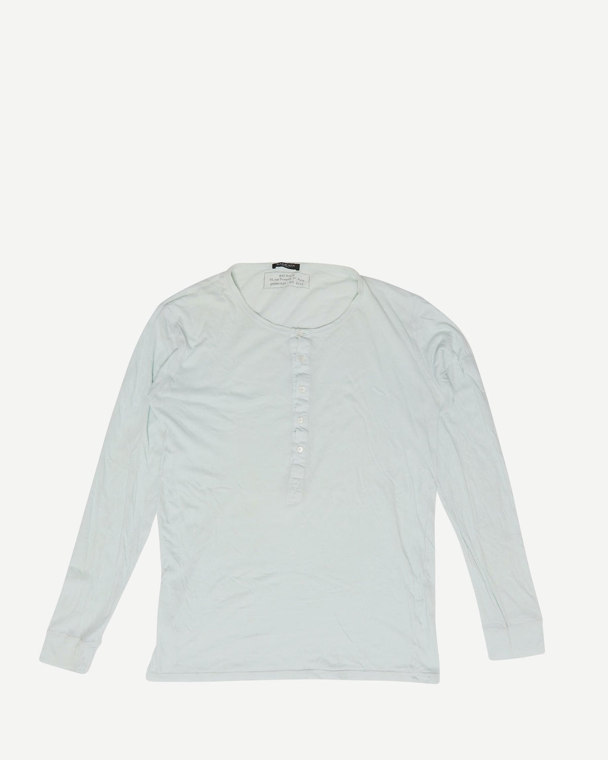 Balmain SS12 Teal Longsleeve Henley