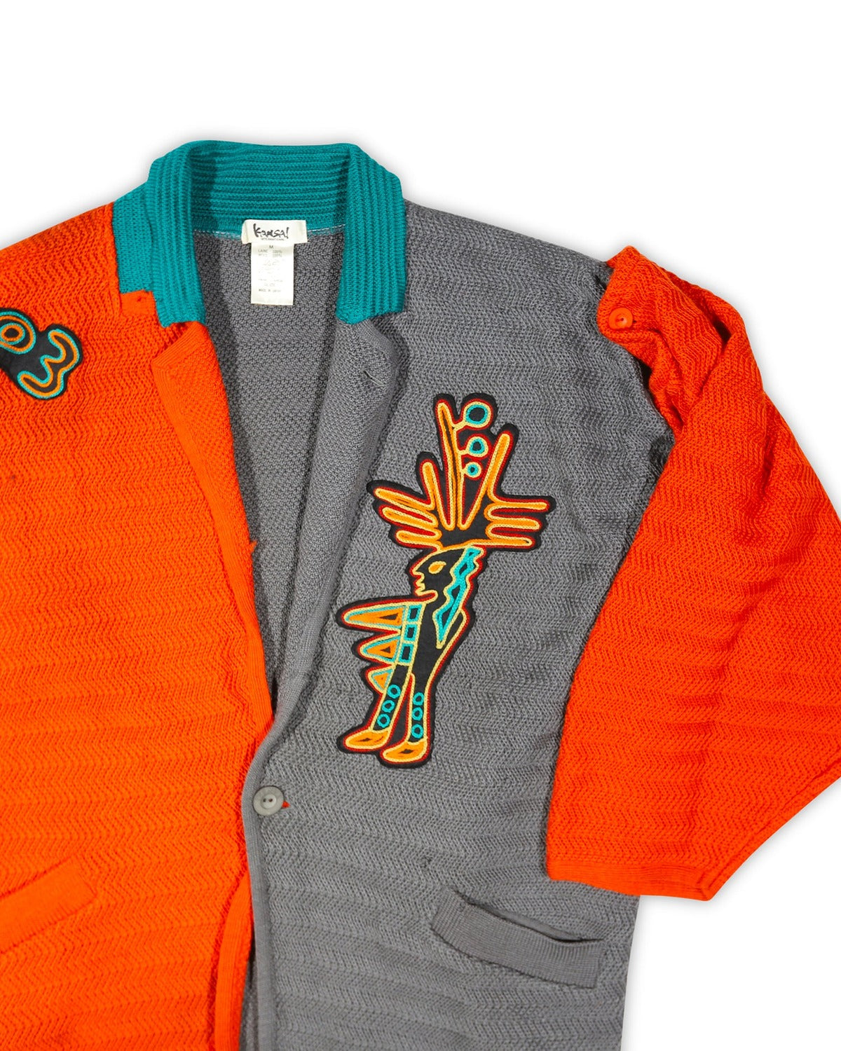 Kansai Yamamoto 80s Patched Modular Multicolor Knit Cardigan