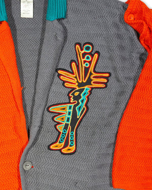 Kansai Yamamoto 80s Patched Modular Multicolor Knit Cardigan