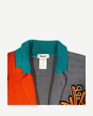 Kansai Yamamoto 80s Patched Modular Multicolor Knit Cardigan