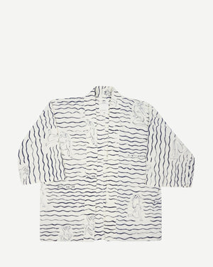 Visvim SS22 Happi Hickory Printed Striped Shirt