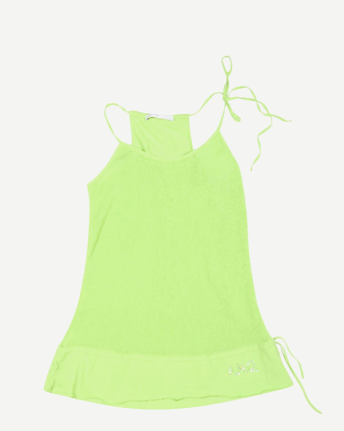 Alexander McQueen 90s Neon Green Swarovski Embellished Knit Top