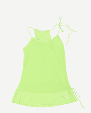 Alexander McQueen 90s Neon Green Swarovski Embellished Knit Top