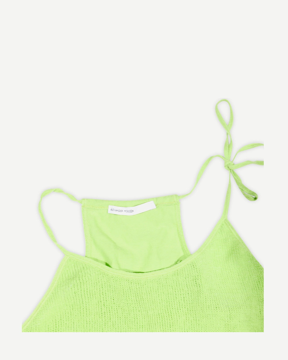 Alexander McQueen 90s Neon Green Swarovski Embellished Knit Top