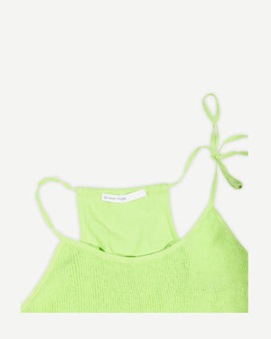 Alexander McQueen 90s Neon Green Swarovski Embellished Knit Top