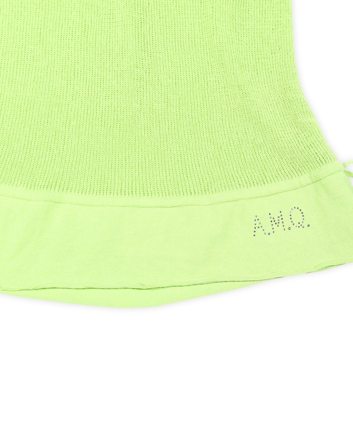 Alexander McQueen 90s Neon Green Swarovski Embellished Knit Top