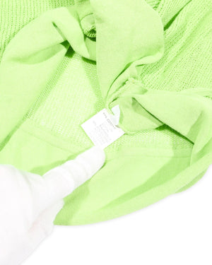 Alexander McQueen 90s Neon Green Swarovski Embellished Knit Top