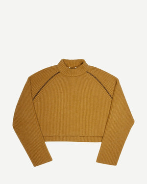 Celine by Phoebe Philo Cropped Brown Chunky Cashmere Knit