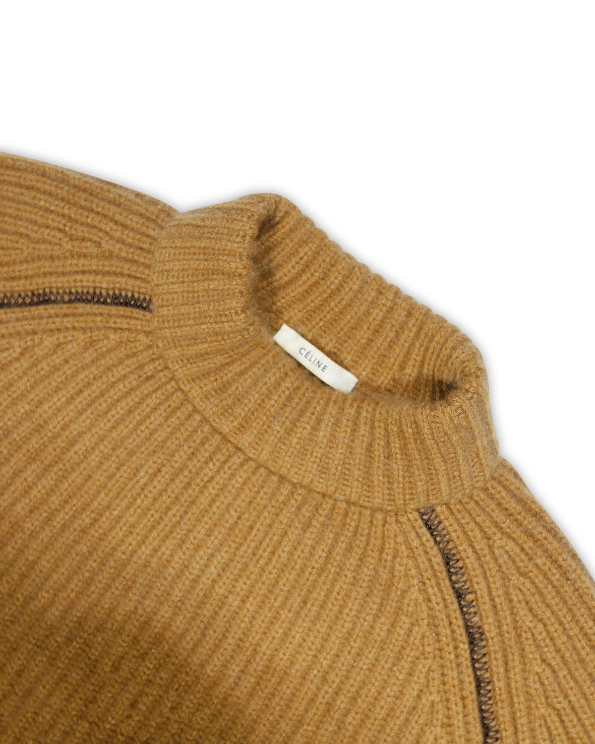 Celine by Phoebe Philo Cropped Brown Chunky Cashmere Knit