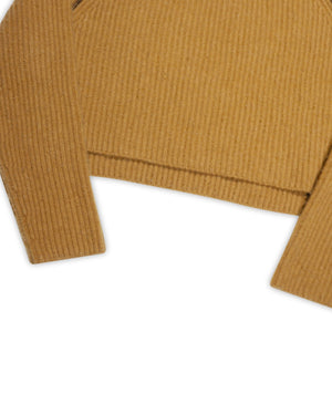Celine by Phoebe Philo Cropped Brown Chunky Cashmere Knit